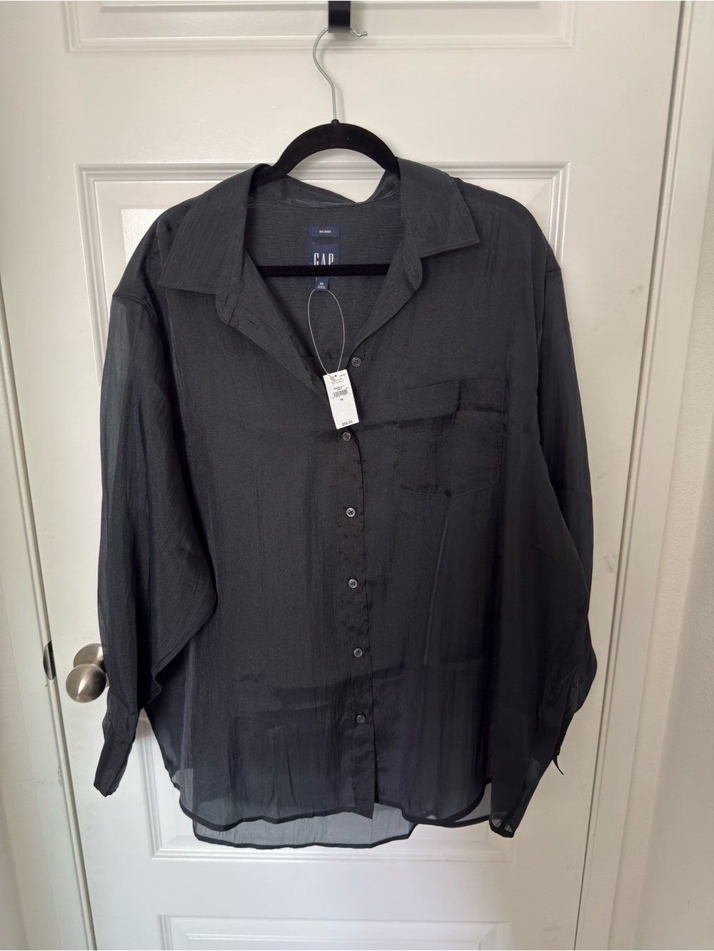 GAP Men’s Black Sheer Button-Down Shirt